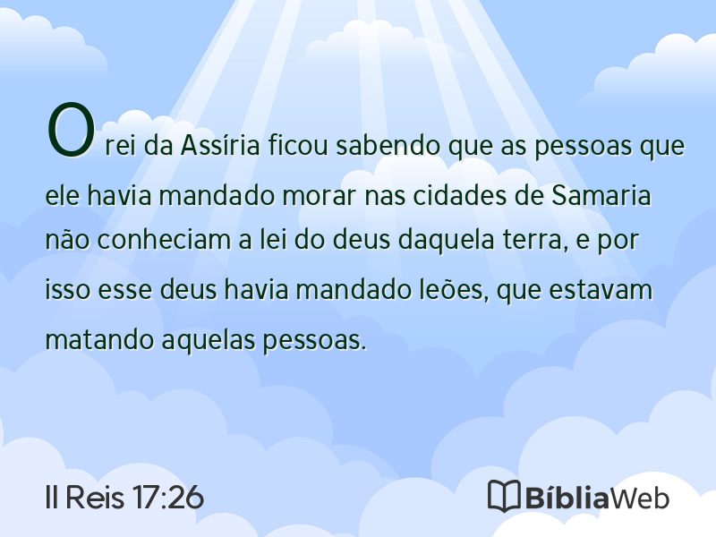 II Reis 17:26 em imagem para compartilhar