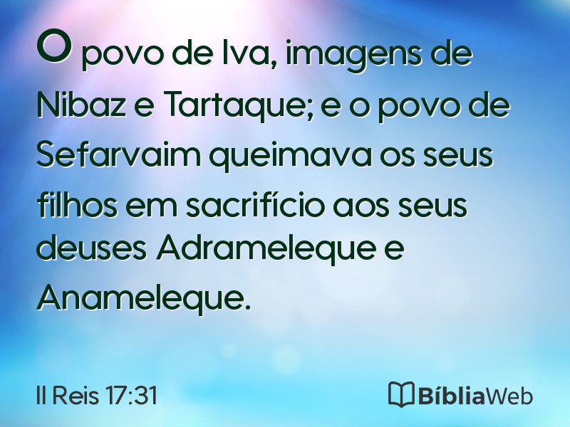 II Reis 17:31 em imagem para compartilhar