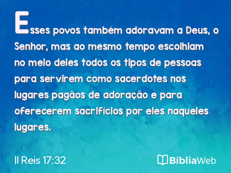 II Reis 17:32 em imagem para compartilhar