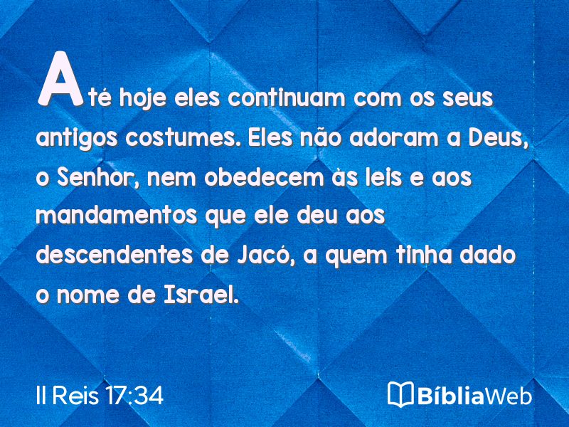 II Reis 17:34 em imagem para compartilhar