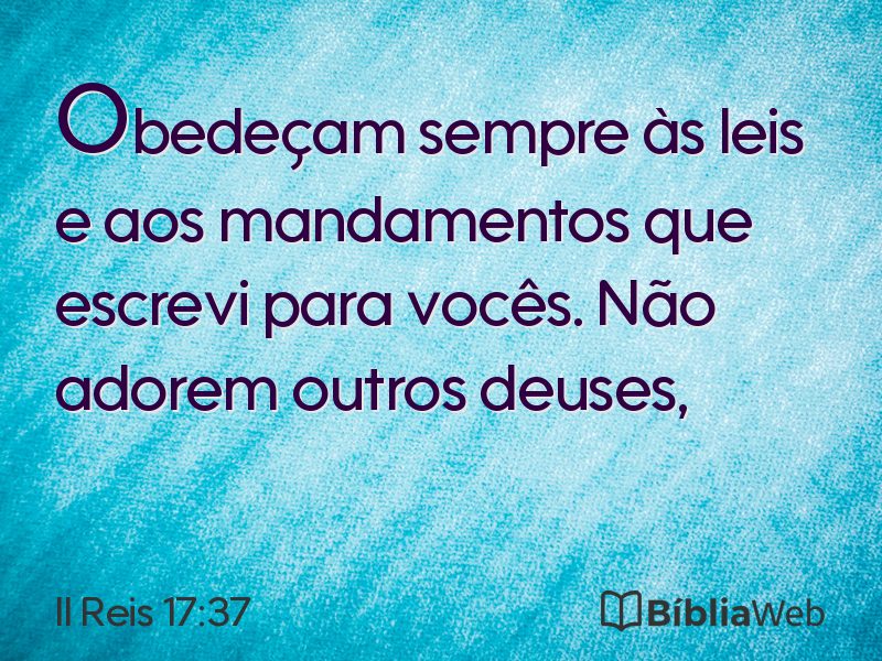 II Reis 17:37 em imagem para compartilhar