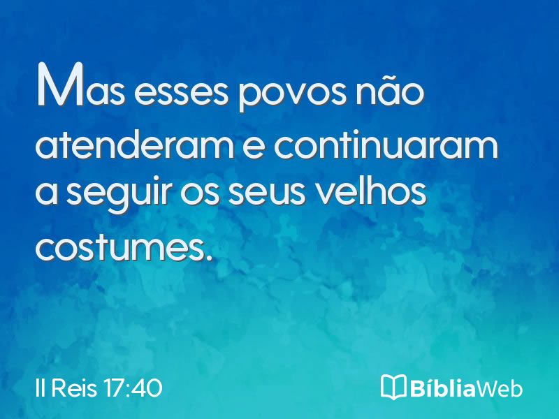 II Reis 17:40 em imagem para compartilhar