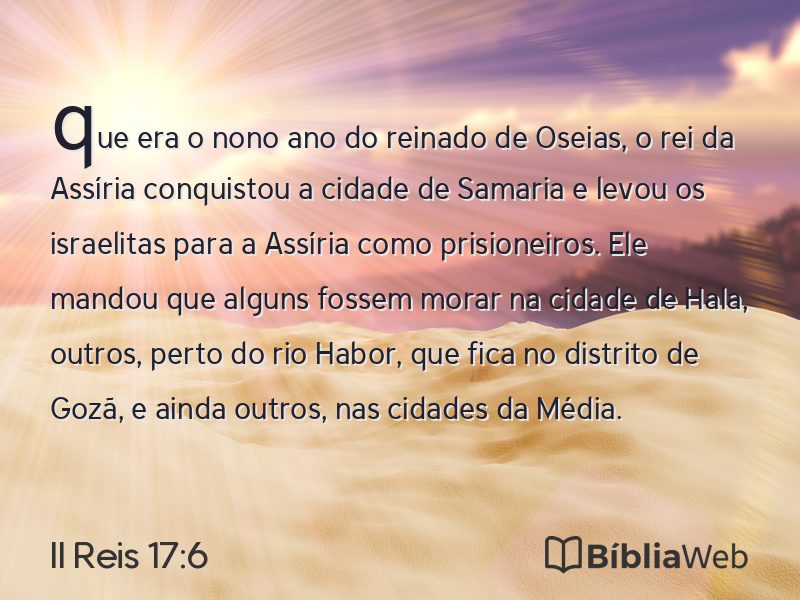 II Reis 17:6 em imagem para compartilhar