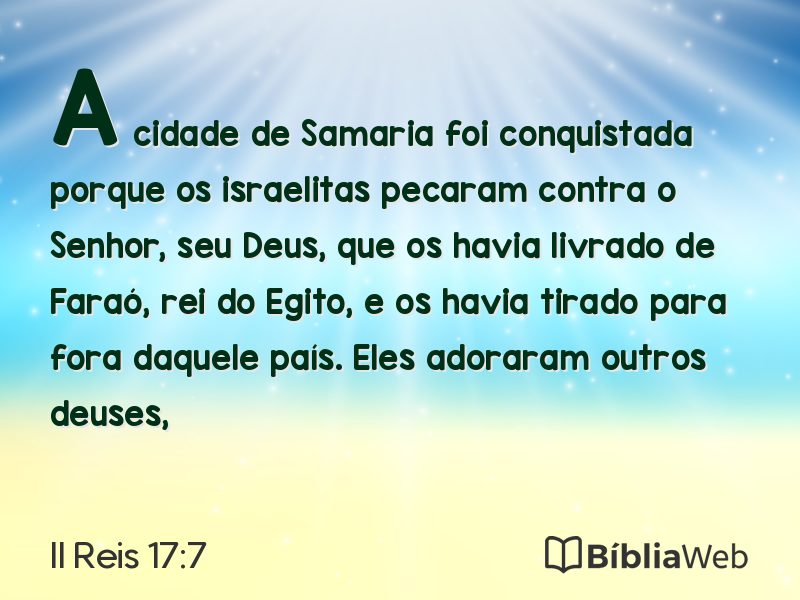 II Reis 17:7 em imagem para compartilhar