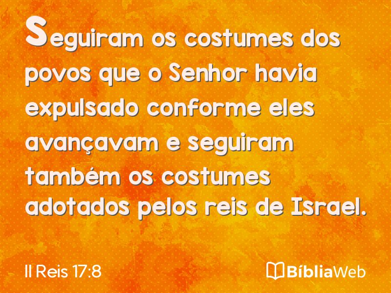 II Reis 17:8 em imagem para compartilhar