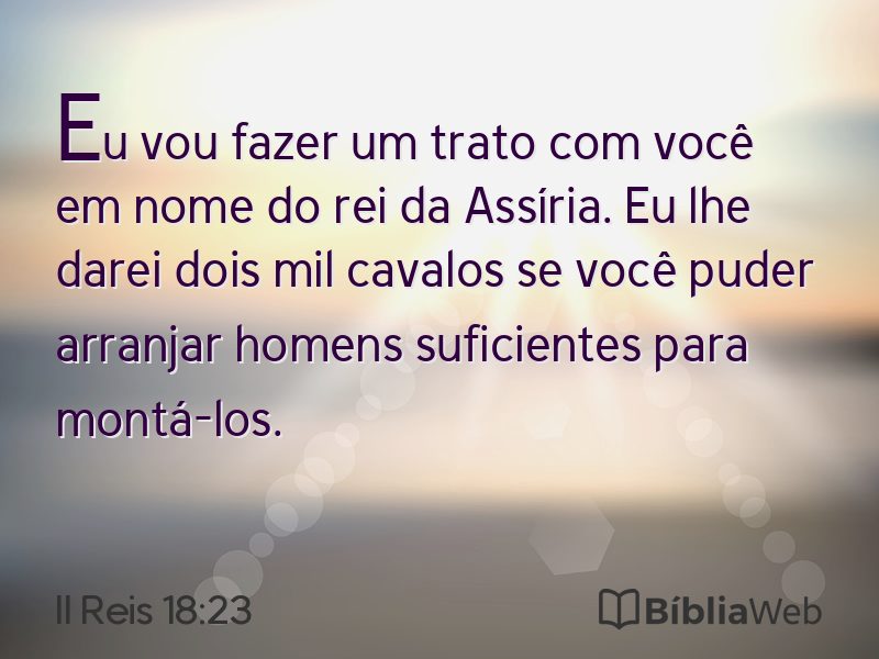 II Reis 18:23 em imagem para compartilhar