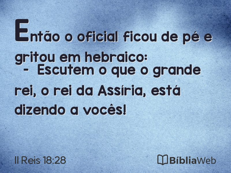 II Reis 18:28 em imagem para compartilhar
