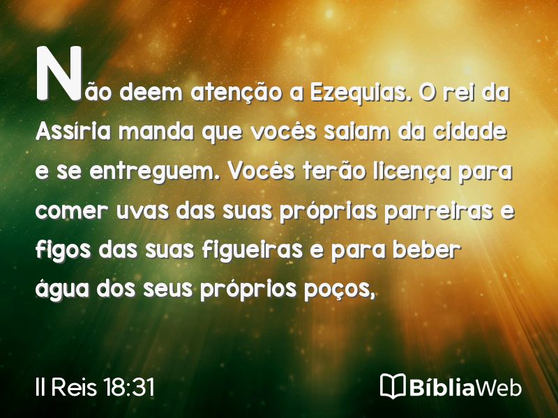 II Reis 18:31 em imagem para compartilhar