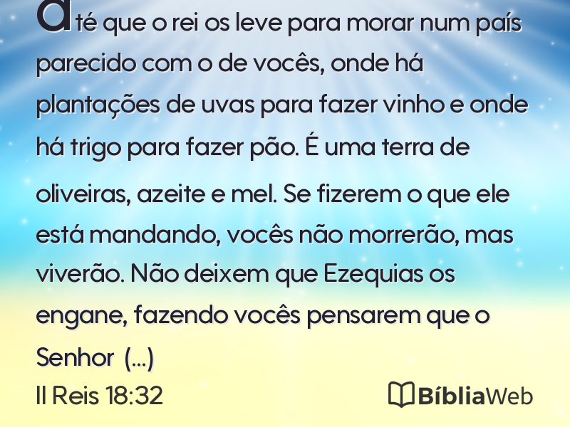 II Reis 18:32 em imagem para compartilhar
