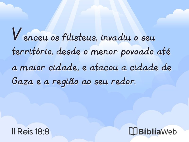 II Reis 18:8 em imagem para compartilhar