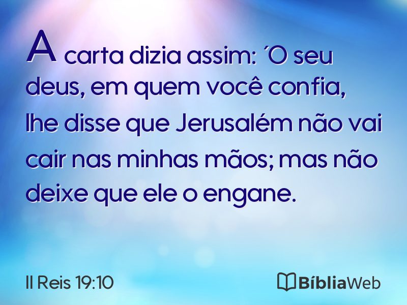 II Reis 19:10 em imagem para compartilhar