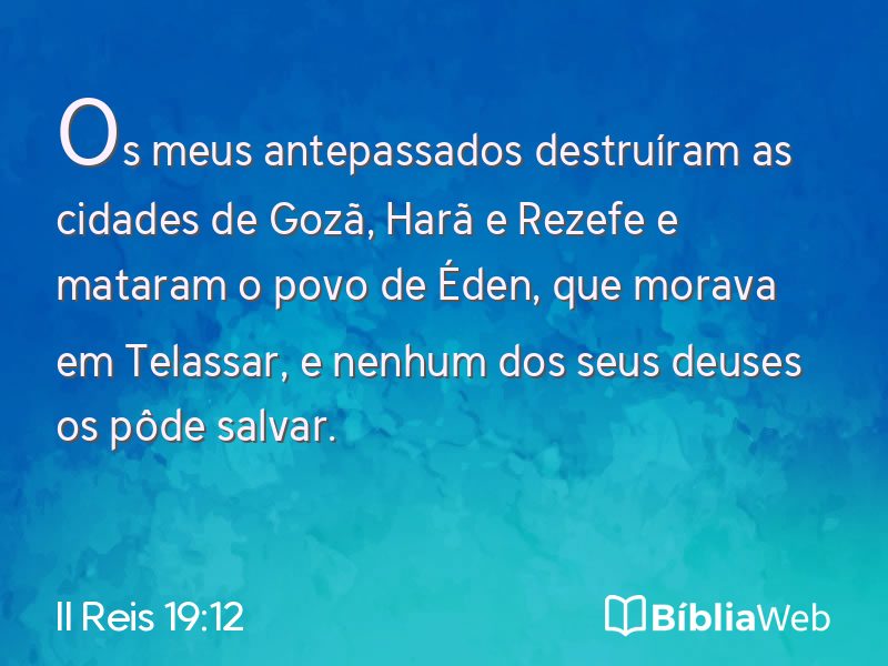 II Reis 19:12 em imagem para compartilhar