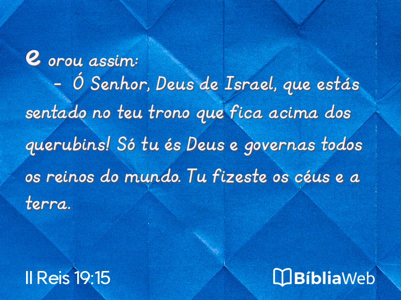 II Reis 19:15 em imagem para compartilhar
