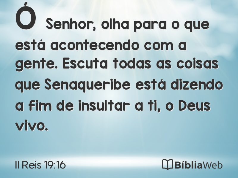 II Reis 19:16 em imagem para compartilhar