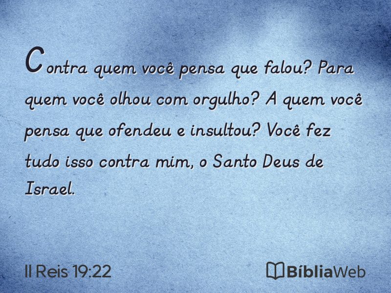II Reis 19:22 em imagem para compartilhar