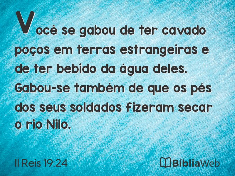 II Reis 19:24 em imagem para compartilhar