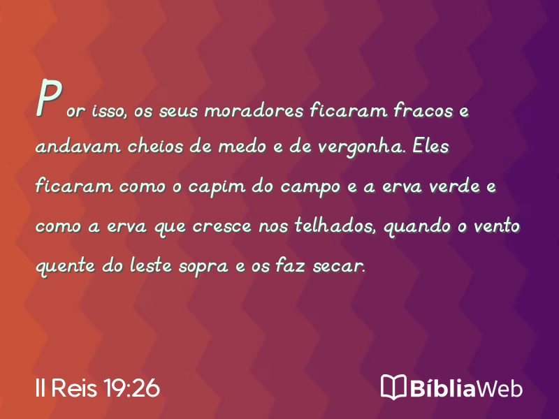 II Reis 19:26 em imagem para compartilhar