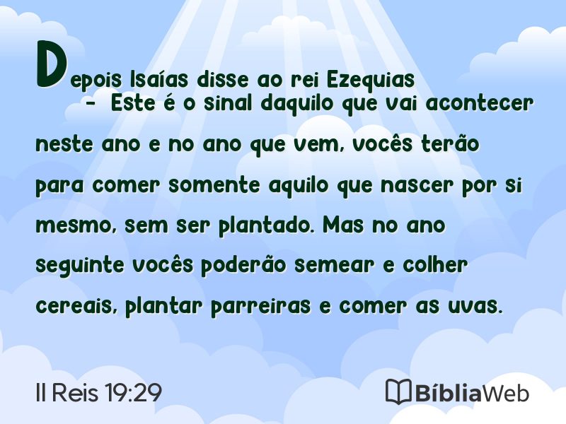 II Reis 19:29 em imagem para compartilhar