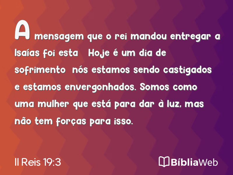 II Reis 19:3 em imagem para compartilhar