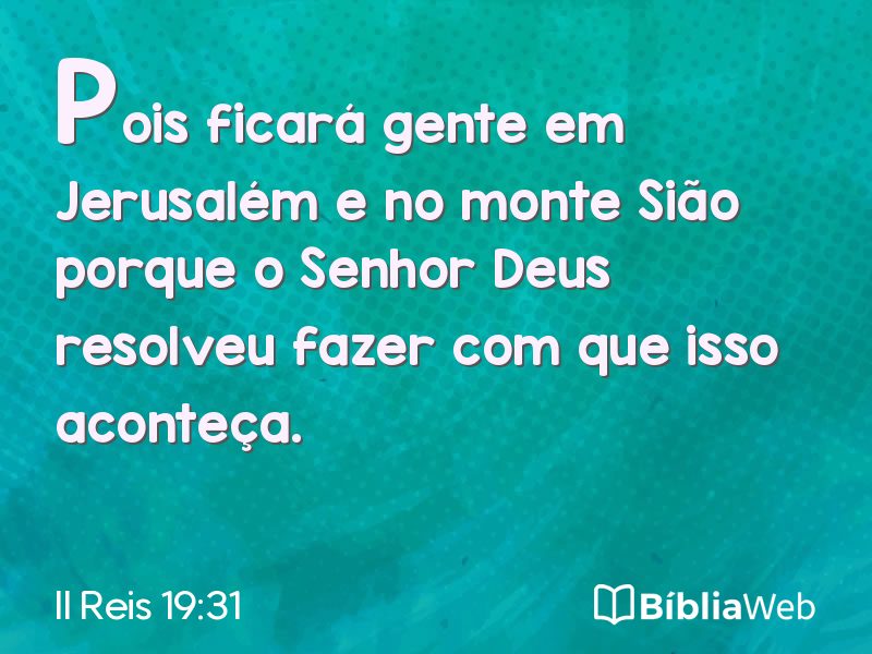 II Reis 19:31 em imagem para compartilhar