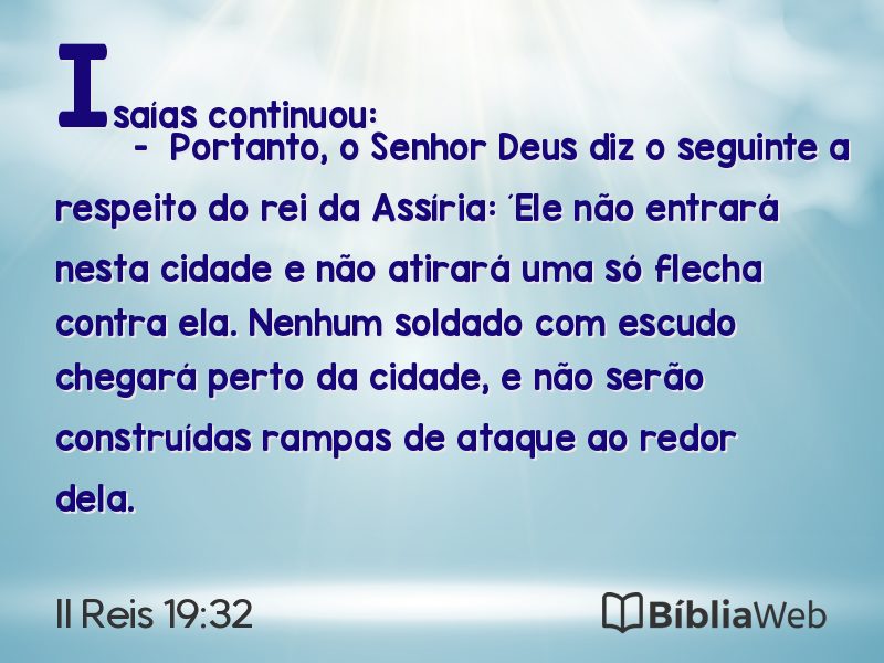 II Reis 19:32 em imagem para compartilhar
