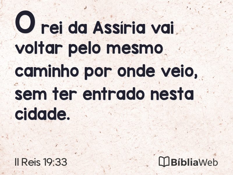 II Reis 19:33 em imagem para compartilhar