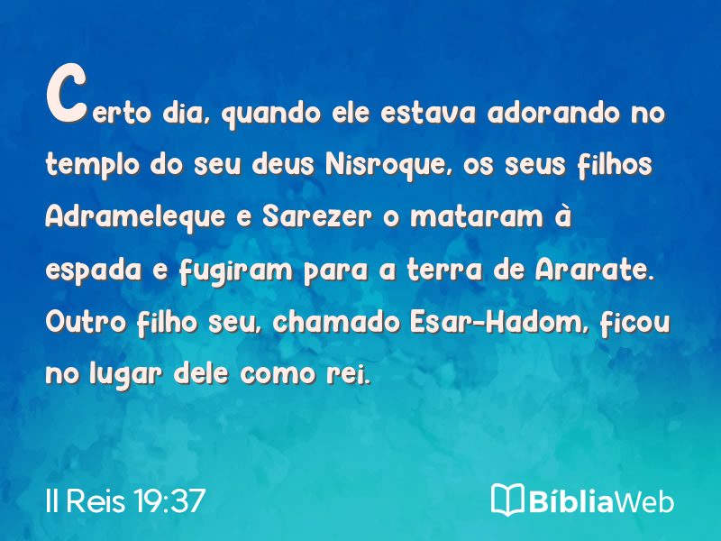 II Reis 19:37 em imagem para compartilhar