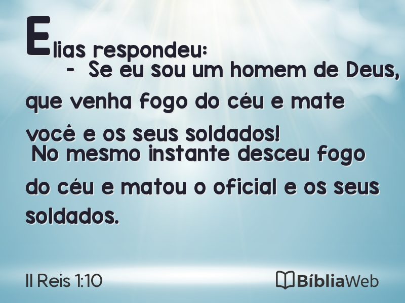 II Reis 1:10 em imagem para compartilhar