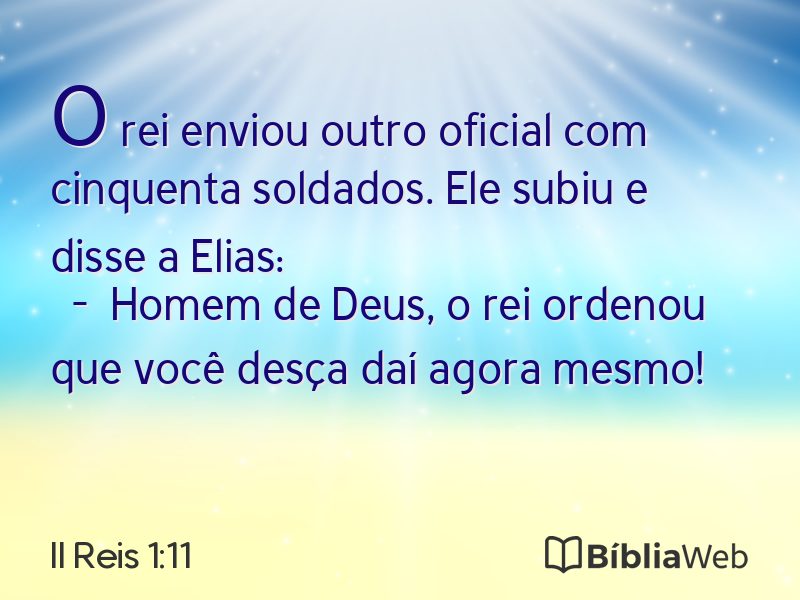 II Reis 1:11 em imagem para compartilhar