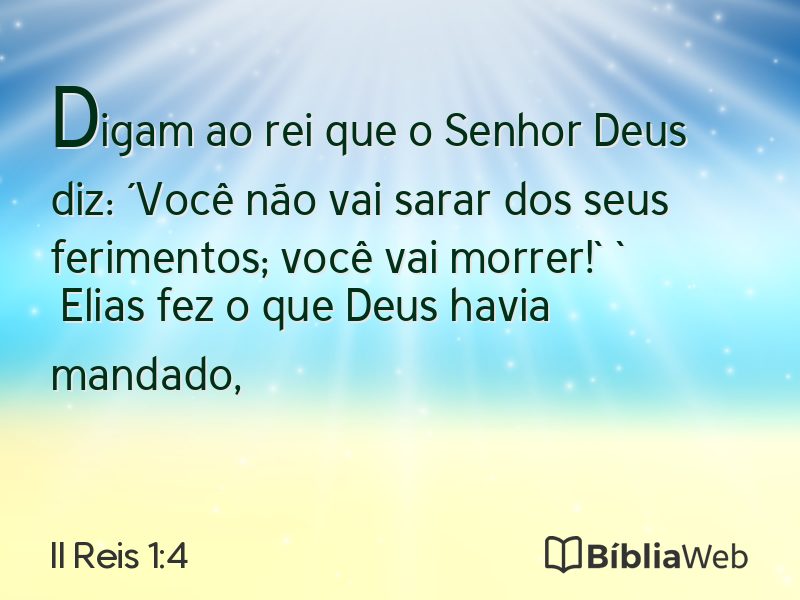 II Reis 1:4 em imagem para compartilhar