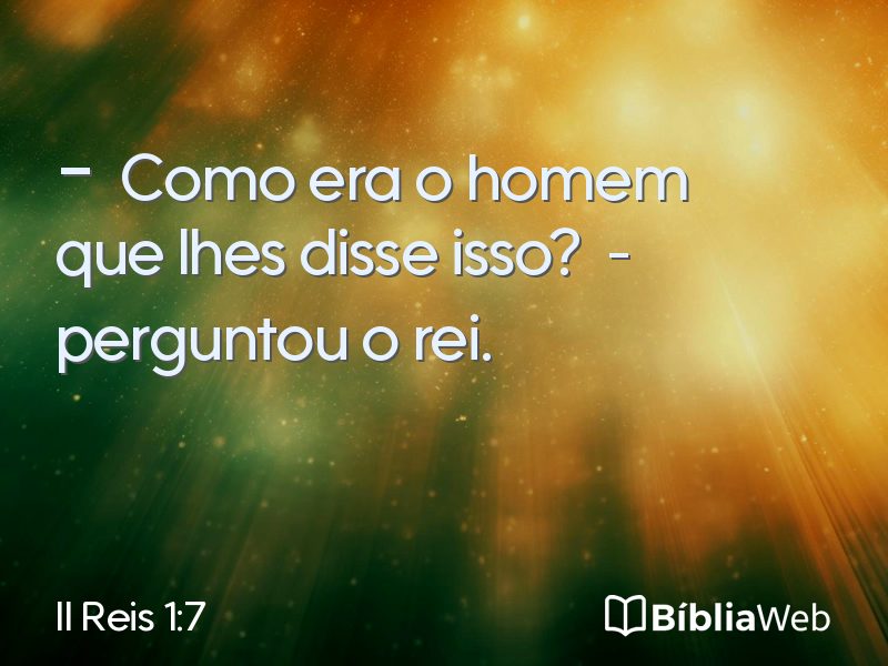 II Reis 1:7 em imagem para compartilhar