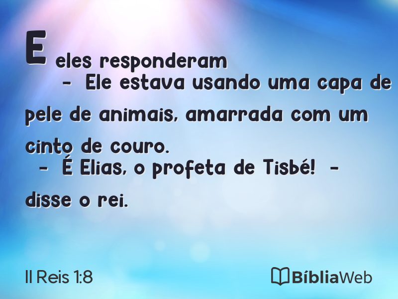 II Reis 1:8 em imagem para compartilhar