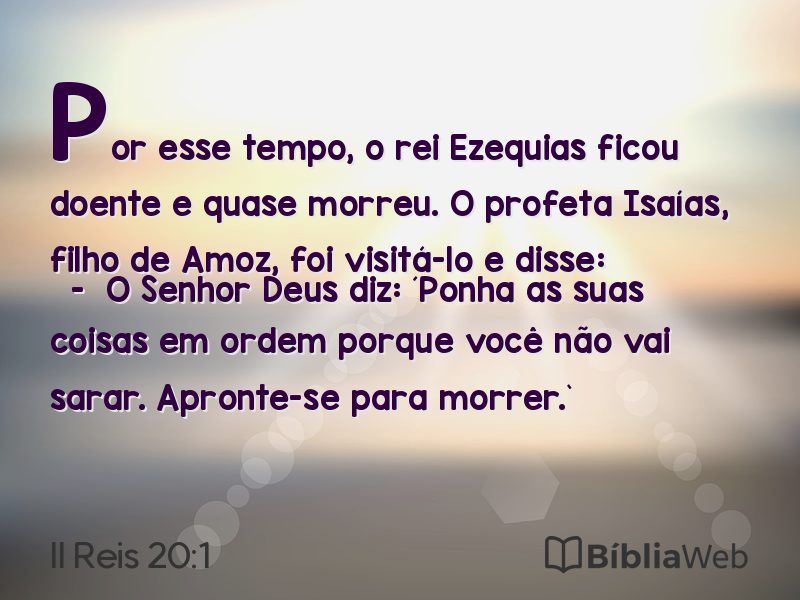 II Reis 20:1 em imagem para compartilhar