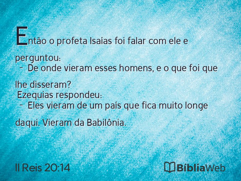 II Reis 20:14 em imagem para compartilhar