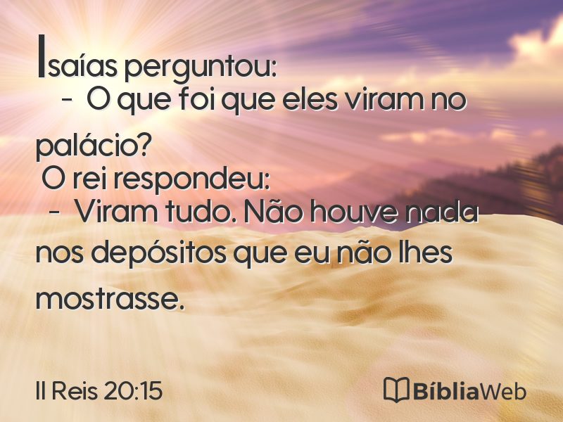 II Reis 20:15 em imagem para compartilhar