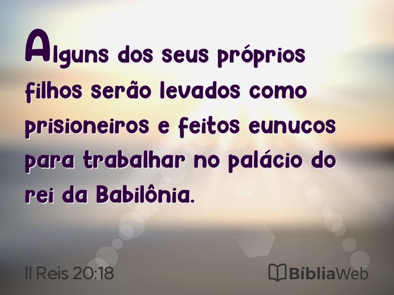 II Reis 20:18 em imagem para compartilhar