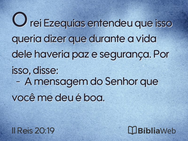 II Reis 20:19 em imagem para compartilhar