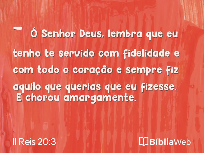 II Reis 20:3 em imagem para compartilhar