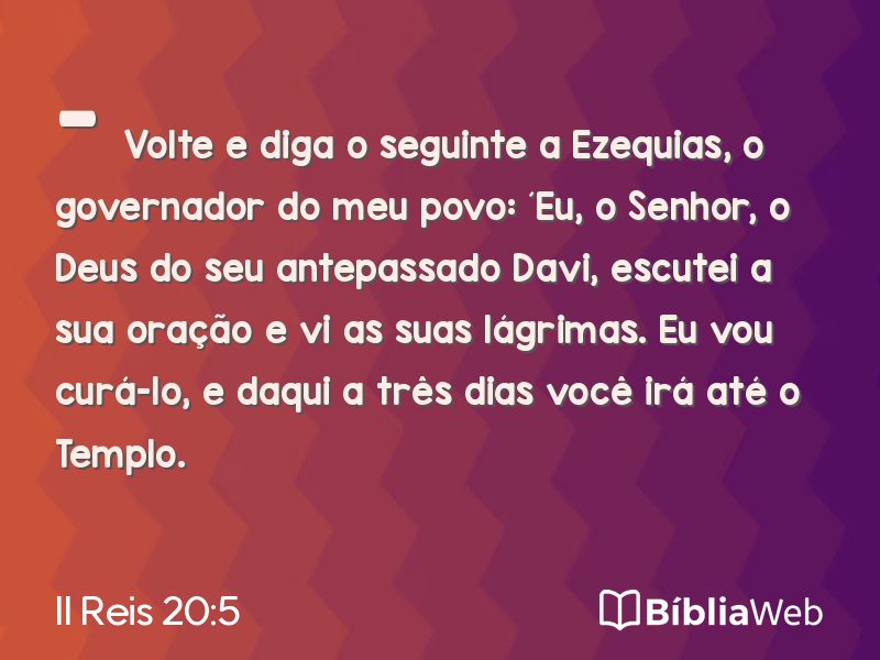II Reis 20:5 em imagem para compartilhar