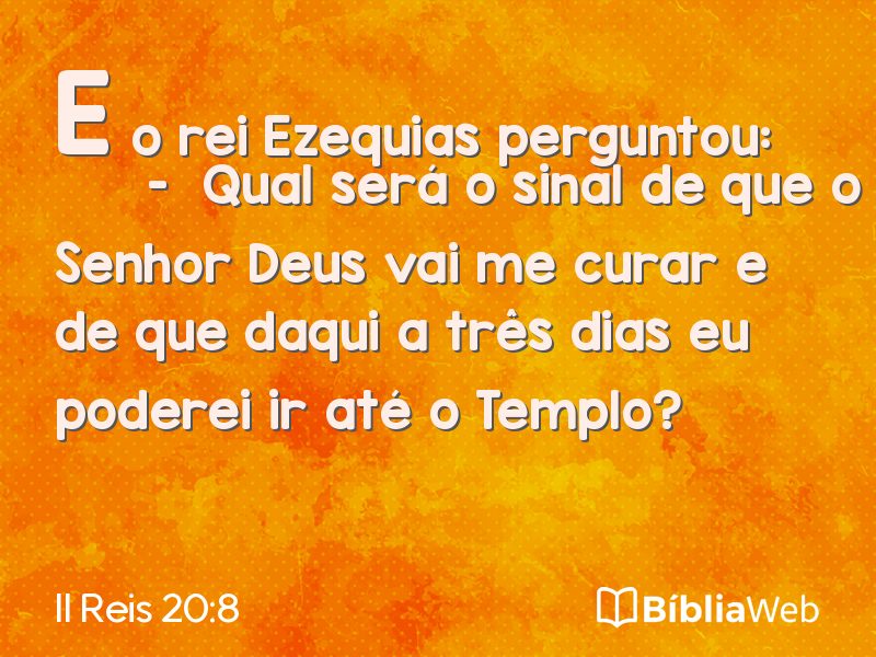 II Reis 20:8 em imagem para compartilhar