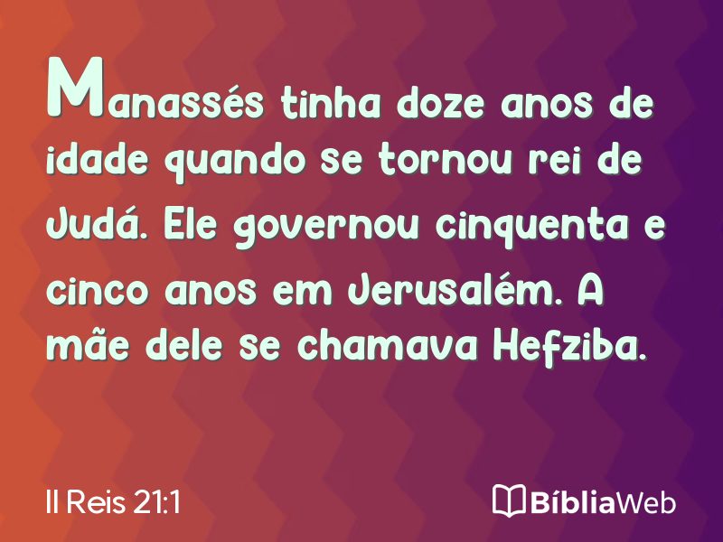 II Reis 21:1 em imagem para compartilhar