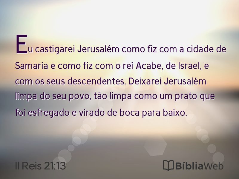 II Reis 21:13 em imagem para compartilhar