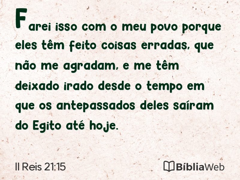 II Reis 21:15 em imagem para compartilhar