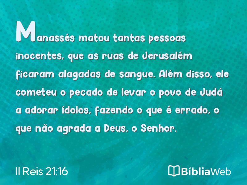 II Reis 21:16 em imagem para compartilhar