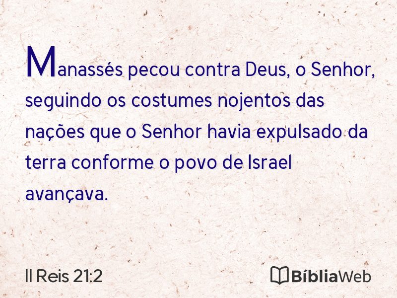 II Reis 21:2 em imagem para compartilhar