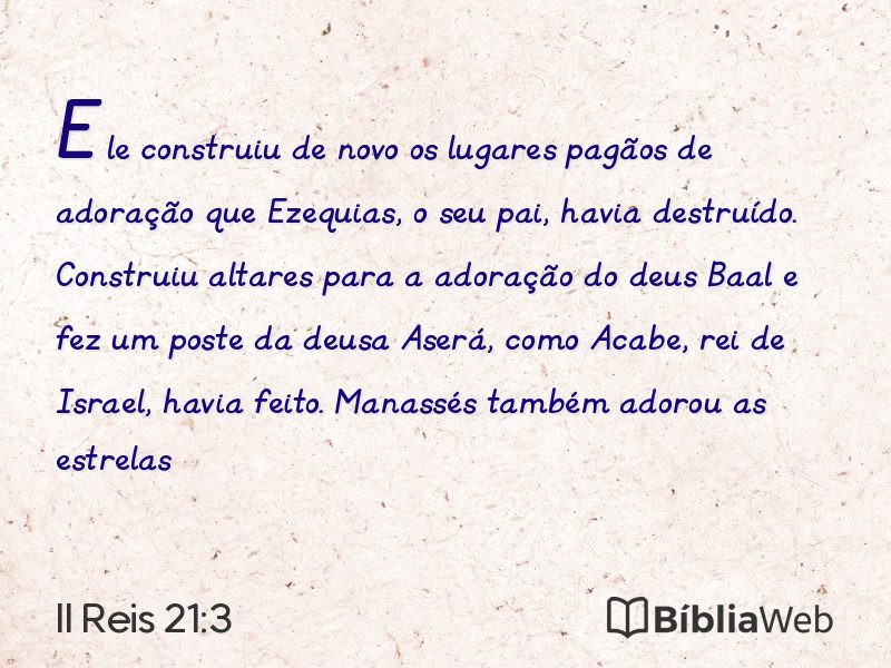 II Reis 21:3 em imagem para compartilhar