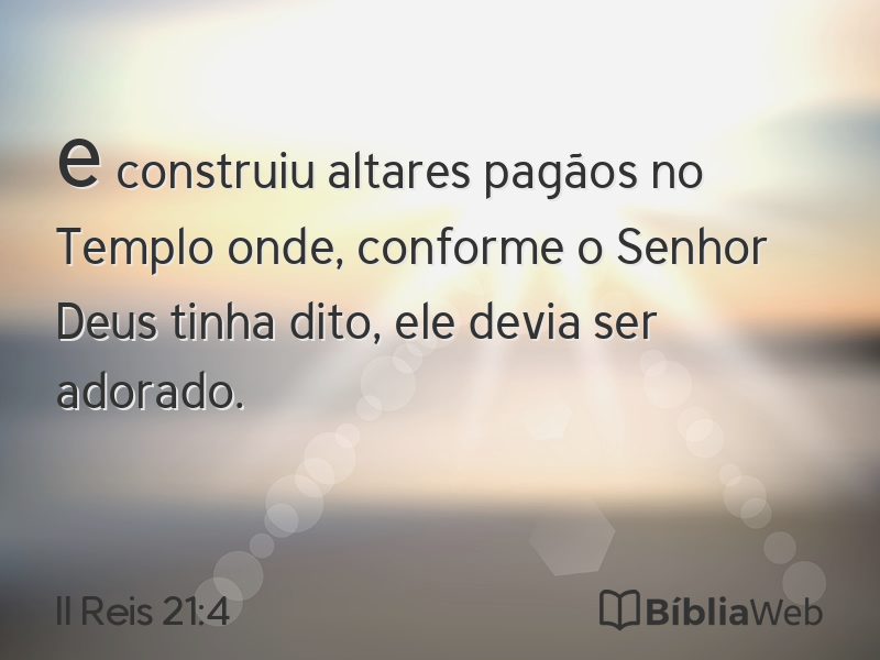 II Reis 21:4 em imagem para compartilhar