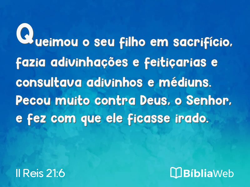 II Reis 21:6 em imagem para compartilhar