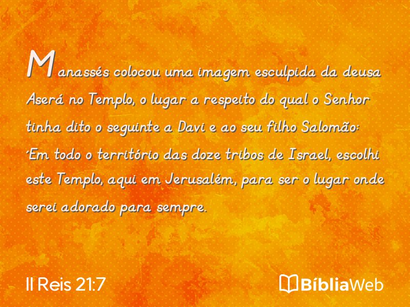 II Reis 21:7 em imagem para compartilhar