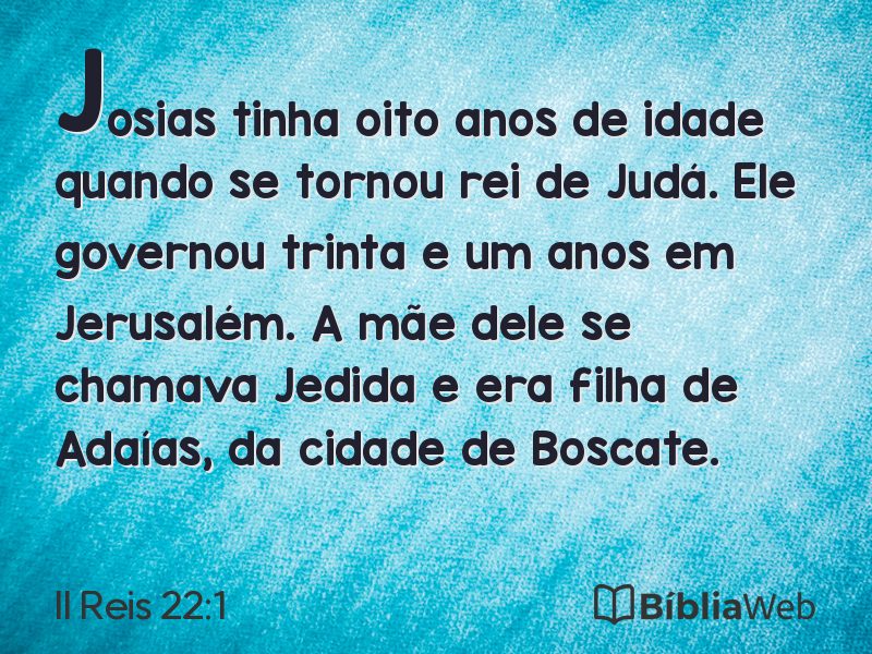 II Reis 22:1 em imagem para compartilhar